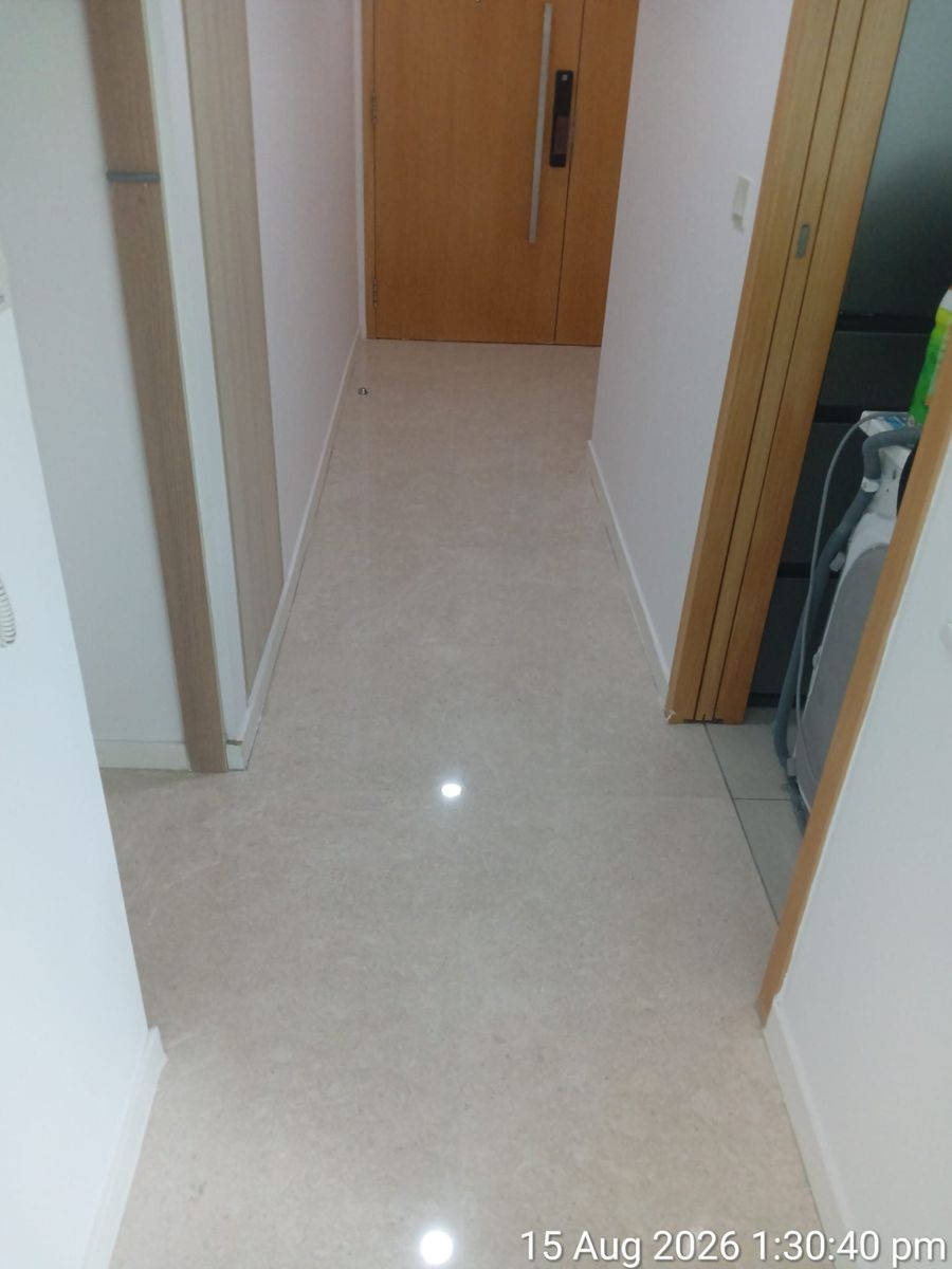 Marble corridor after polishing